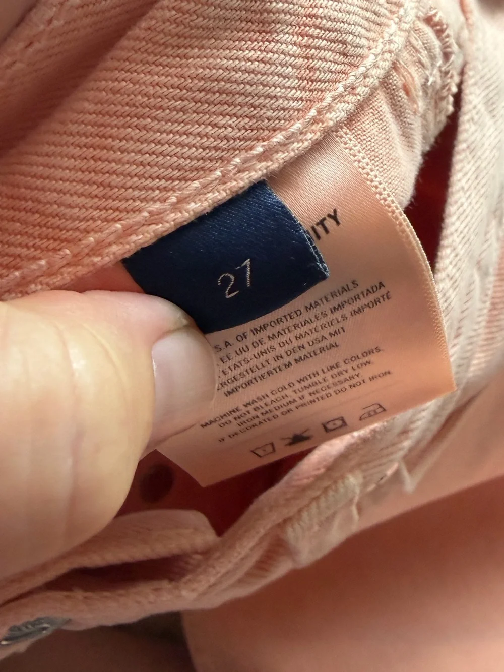 Citizens of humanity now Palma straight clean hem cropped peach color jeans